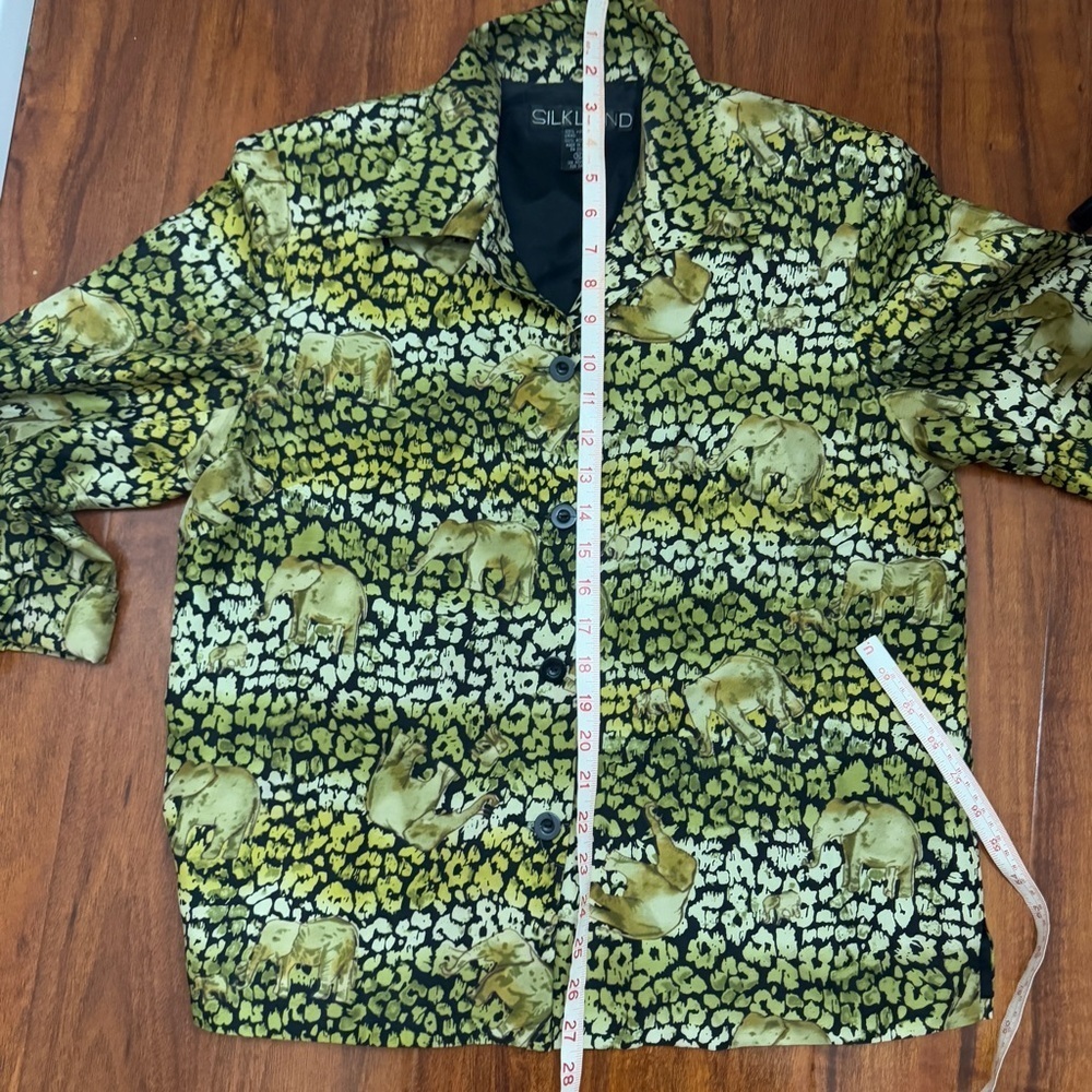 Silkland Vintage Elephant Top Button Up Size 10 - Picture 8 of 9